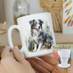 Australian Shepherd Mugs Personalized Dog Mom Birthday Gift for Aussie Dog Owners Custom Personalized Australian Shepherd Coffee Cup