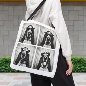 Basset Hound Tote Bag, Cute Dog Lover Canvas Tote, Reusable Shopping Bag, Gift for Basset Hound Owners, Pet Lover Accessories, Dog Beach Bag