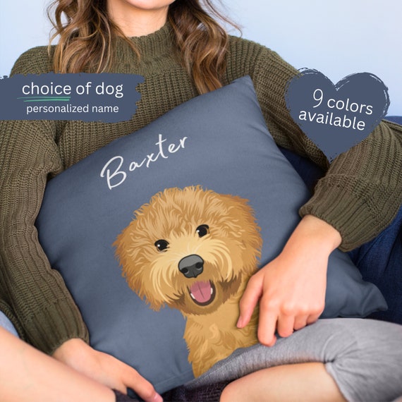 CUSTOM DOG PILLOW, Goldendoodle, Pet Portrait Pillow, Beautiful Comfortable Golden Doodle Cavapoo Dog Breed Cushion Best Gift For Dog Lovers