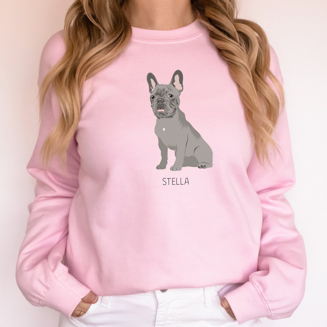 Sudadera con bulldog francés, suéter personalizado con el nombre