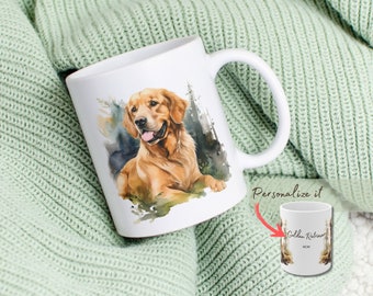 Golden Retriever Personalized Mug Gift for Golden Retriever Moms Dads and Owners Pet Dog Mug Cup for Golden Retriever Coffee Tea Lovers