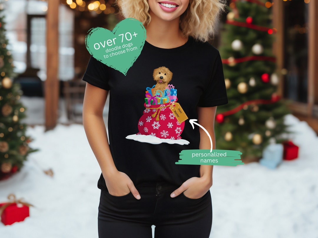 Christmas Goldendoodle Labradoodle Shirt Personalized Custom Dog Name T ...