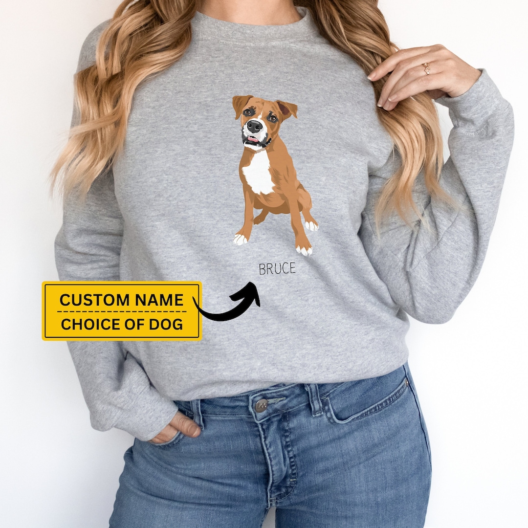 Boxer Dog Sweatshirt My Dog Name Personalized Sweater Boxer Etsy