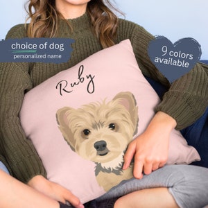 Yorkshire Terrier Pillow Pet Dog Owner Gift Yorkie Dog Portrait Cushion Custom Terrier Dog Face Pillow Home Decor Throw Cushions for Dog Mom