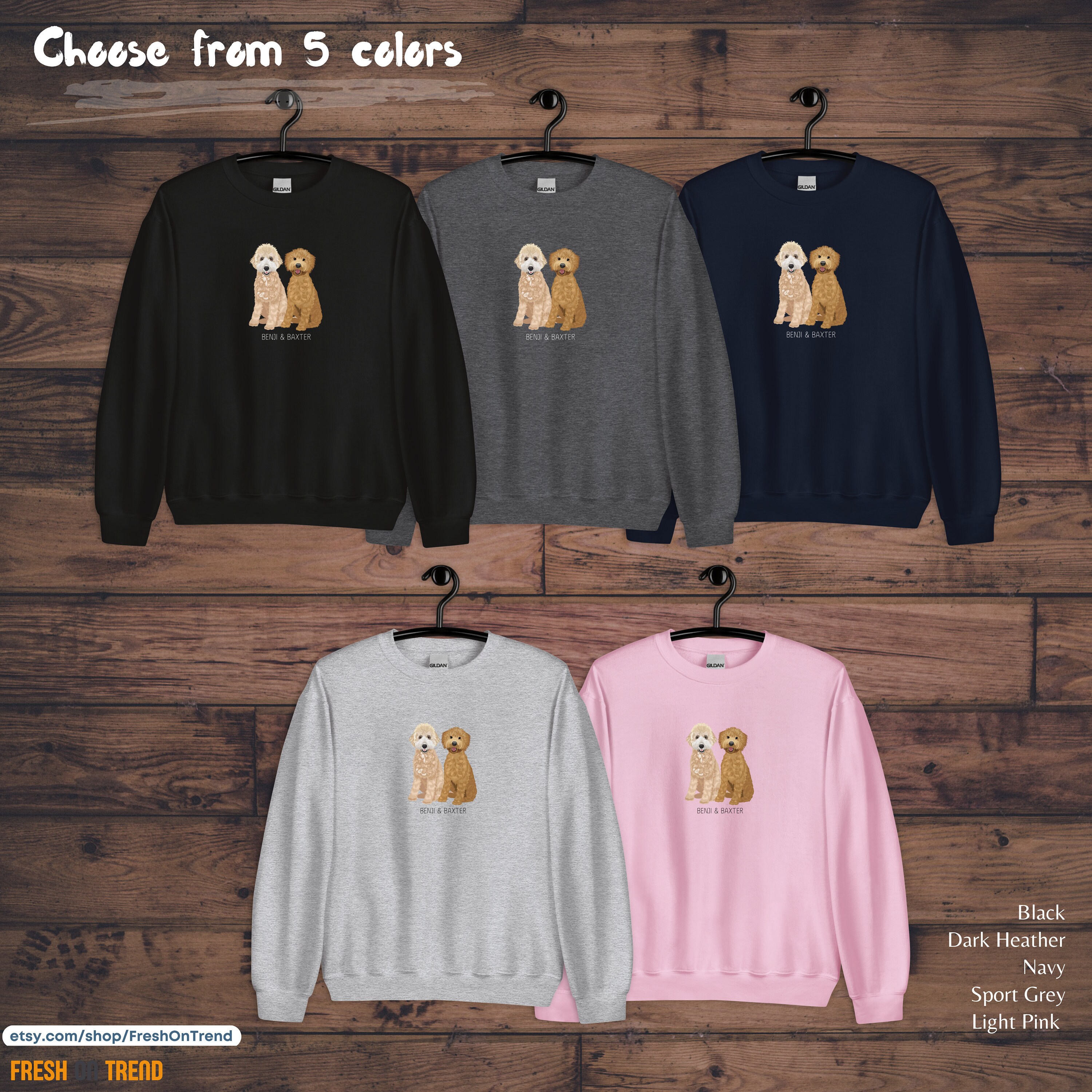 Goldendoodle Labradoodle Custom Dog Sweatshirt My Dog Name Etsy