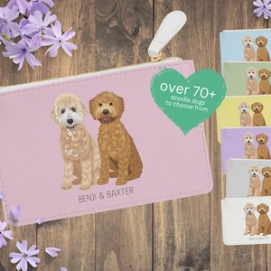 Goldendoodle bolso de embrague Doodle mamá bolso de regalo personalizado para Golden Doodle Labradoodle Bernedoodle perros personalizados mamás bolsa de accesorios regalo