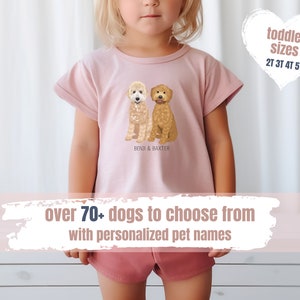 Dog T-Shirt for Girls Goldendoodle Personalized T-Shirt Young Girls Toddler Size Golden Doodle TShirt Gift for Daughter Pet Dog T Shirt Gift