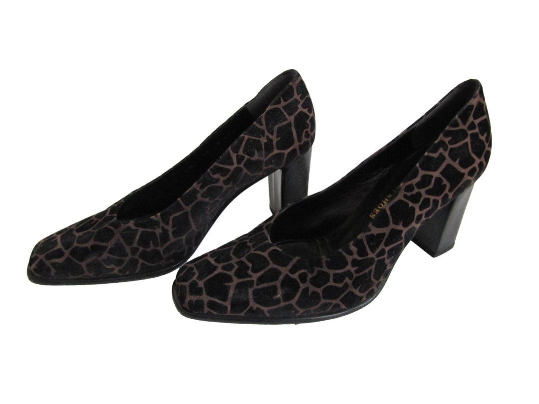 Vintage Mario Cerutti Heeled Suede Giraffe Court Shoes UK Size 4 EU37 ...