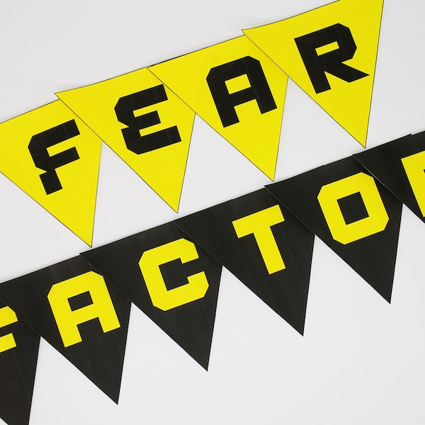 Fear Factor Inspired Banner - Fear Factor Inspired Flag Bunting - Halloween party Decor - Scary Party Wall Decor. Printable Instant Download