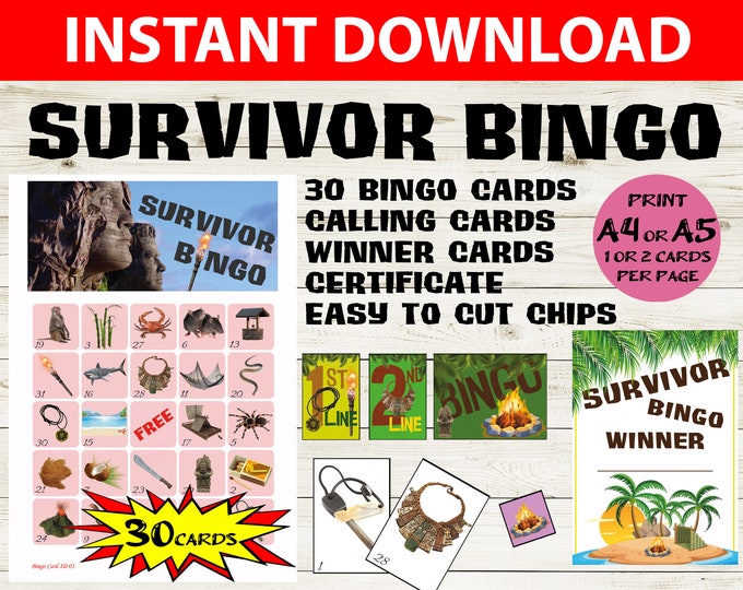 Survivor Party Games Printable, Survivor Games, Survivor Download ...