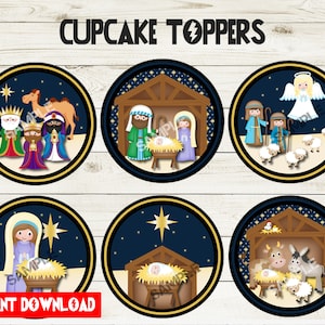 Cake Topper - Happy Birthday Jesus - Gold Glitter - Craftycle