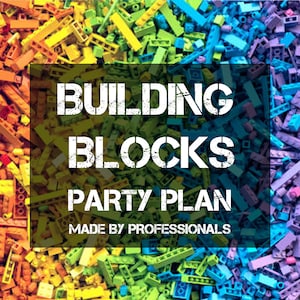 Building Bricks Party Plan - Building Bricks party games & activities - Bricks party decorations - Building Bricks party printables