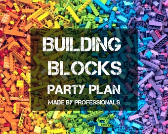 Building Bricks Party Plan - Building Bricks party games & activities - Bricks party decorations - Building Bricks party printables