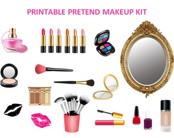 Pretend Makeup Kit - Printable Makeup Kit - Printable Makeup Pretend Play Kit - SPA party Decor - Busy Bag Idea/ Filler - Printable Toys