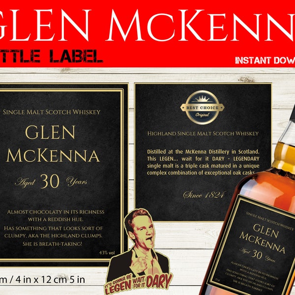 Himym 30 Year Old Glen Mckenna Labels Etsy UK