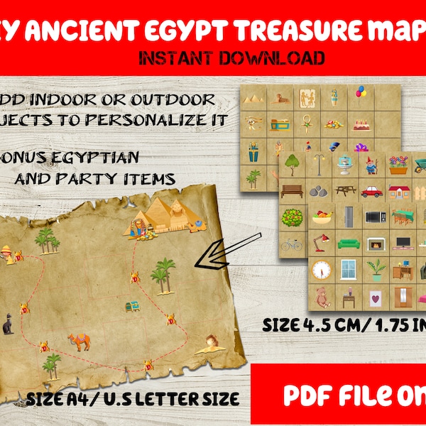Egyptian Treasure Map Etsy egyptian-treasure-map-etsy
