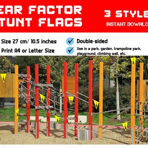 Fear Factor Geïnspireerd Stunt Vlaggen - Fear Factor Grab Flags - Fear Factor geïnspireerde show rekwisieten - Halloween party Decor - Scary Party Wall Decor