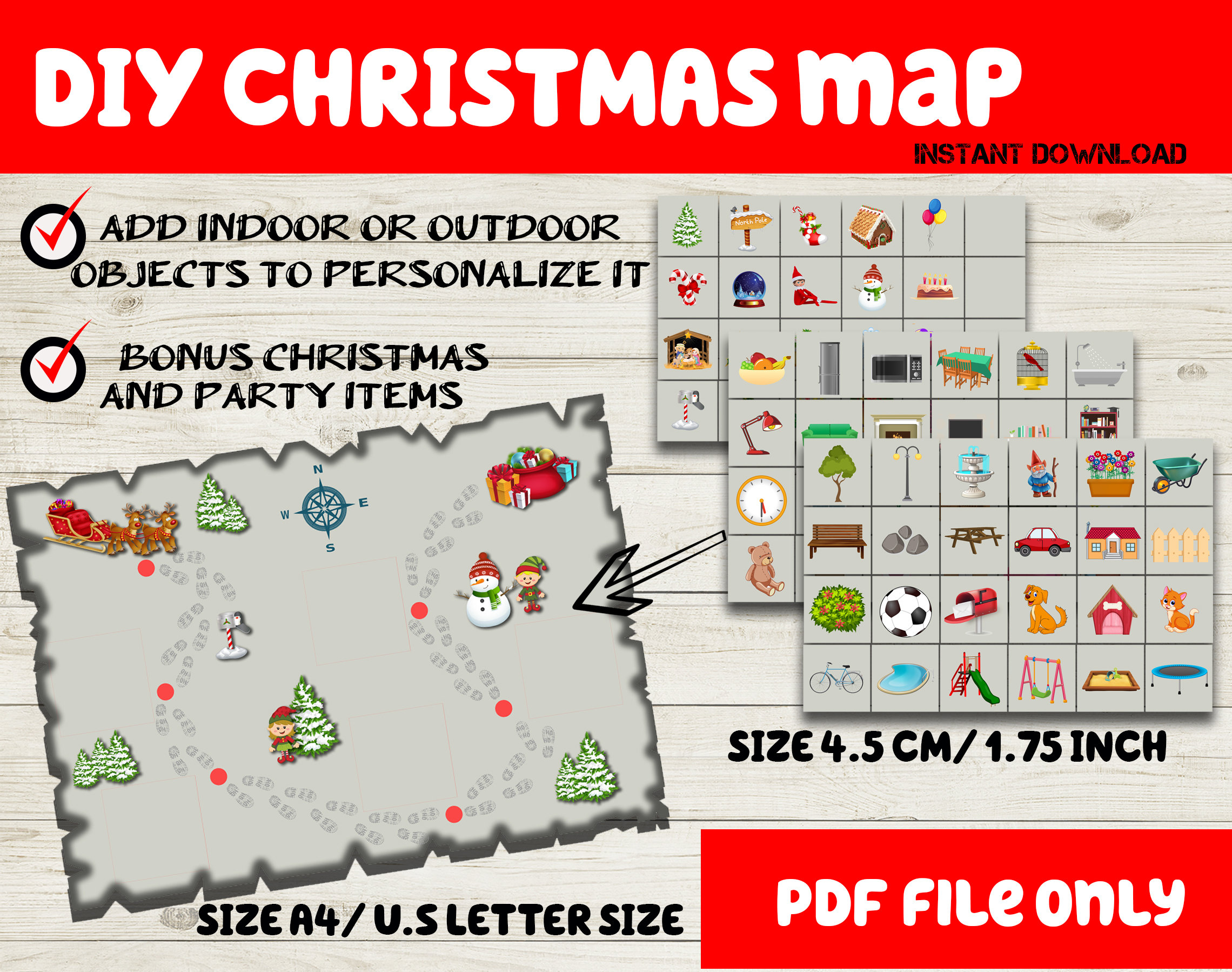 DIY Christmas Gift or Treasure Map Christmas Activity - Etsy UK
