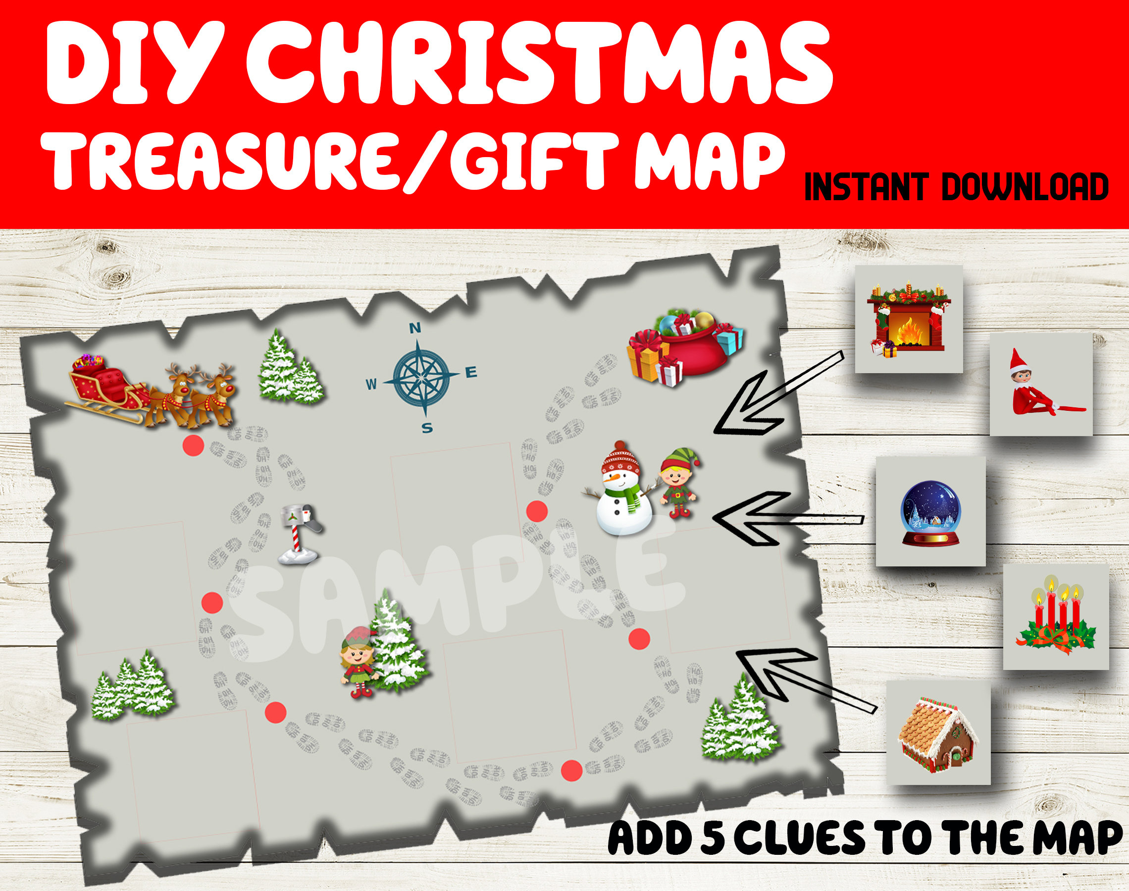 DIY Christmas Gift or Treasure Map Christmas Activity - Etsy UK