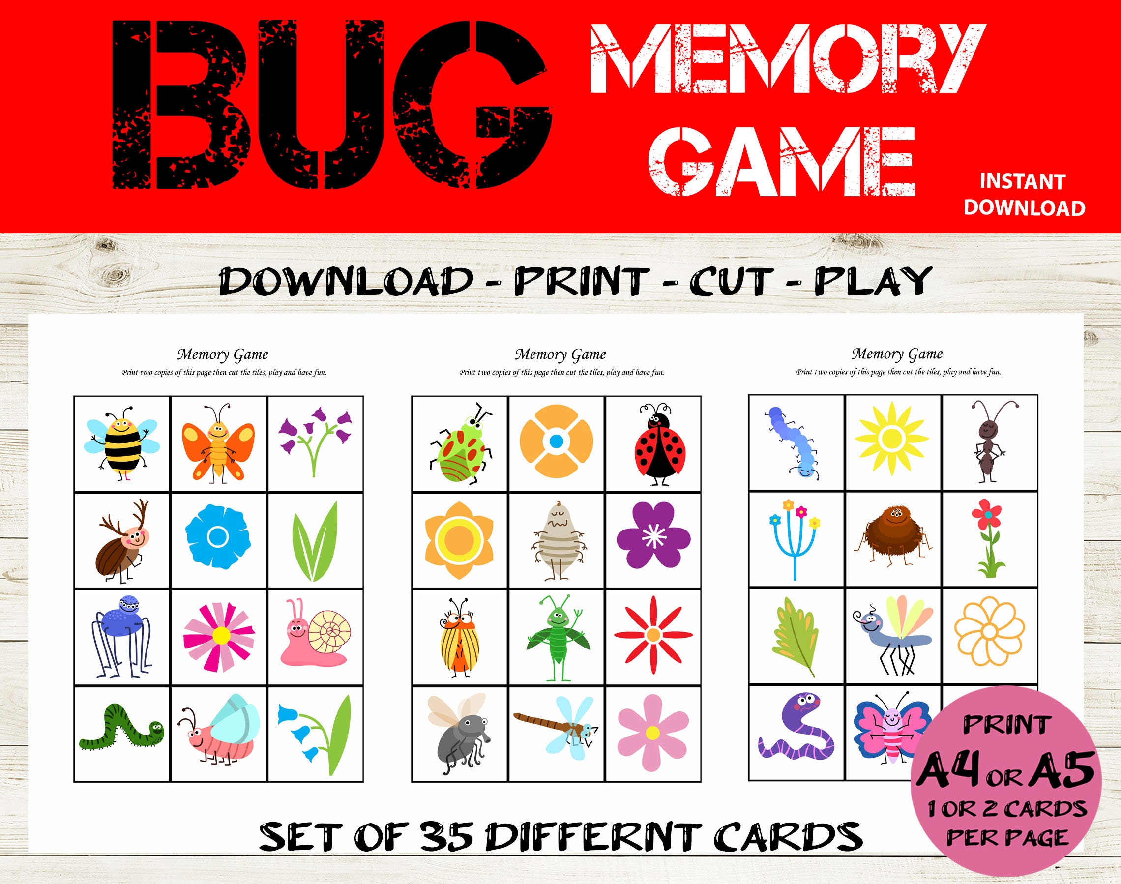 Bug Memory Game Bug Party Game Printable Insect Party Game Bug Matching Game summer Bug Memory Game Bug Party Game Printable Insect Party Game Bug Matching Game summer