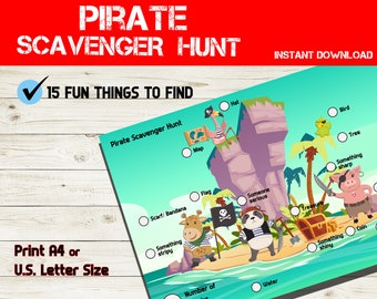 Printable Pirate I Spy Game for Kids - Seek and Find Treasure Island Activity - Fun Party Favor - Pirate-Themed Birthday Printable