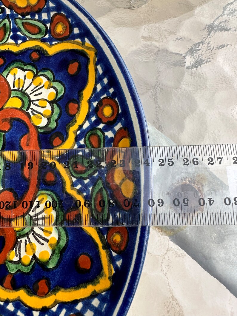 Mexican Pottery Plates Set of 3 Grapes and Moroccan Themed Plates