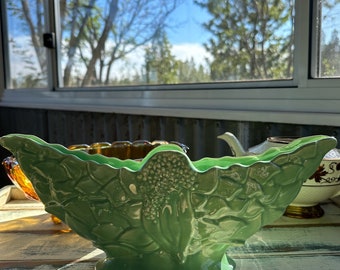 Art Deco Winged Sylvac Australian Green Pottery Vase