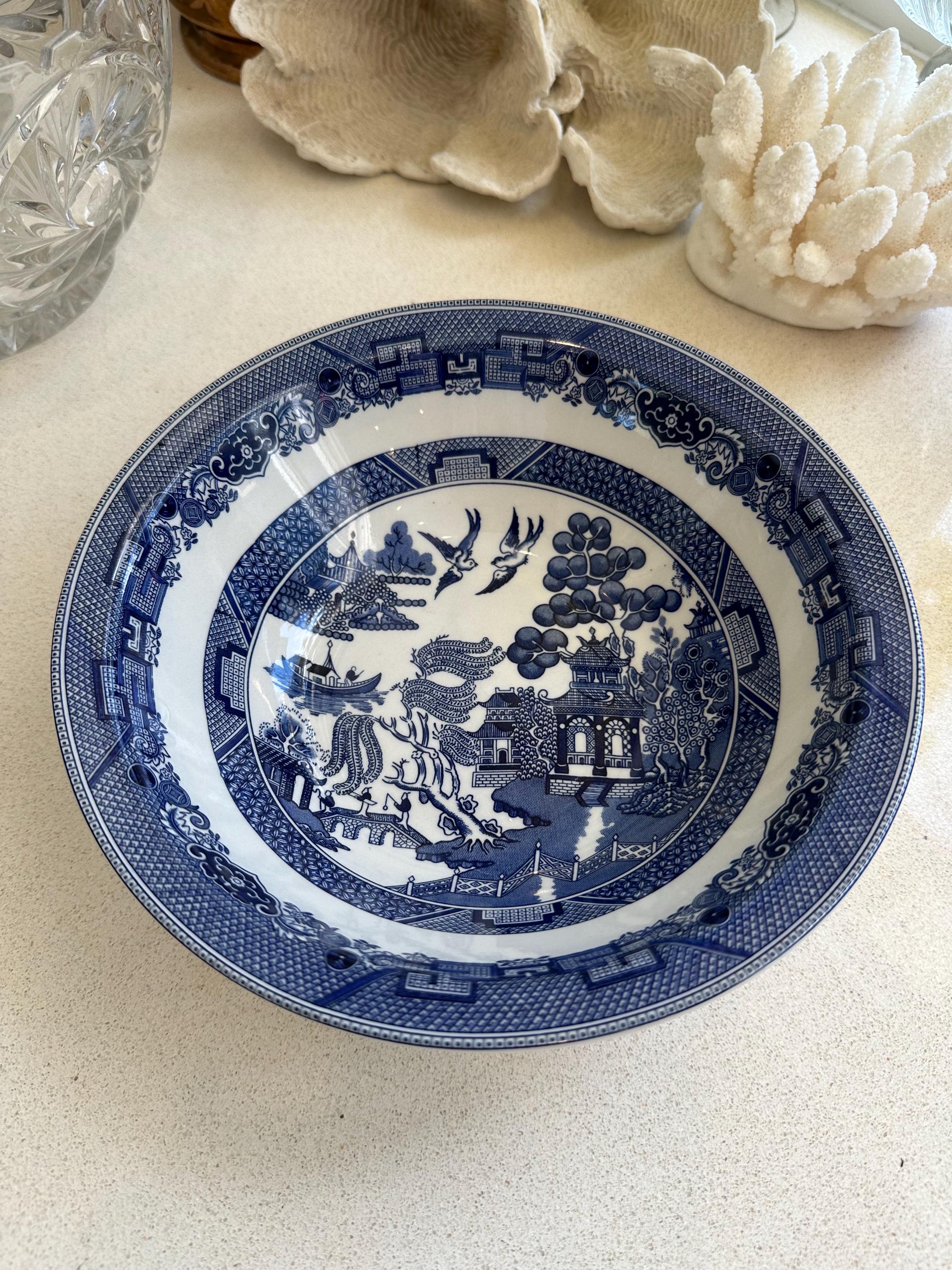 ジョンソンブラザーズ アンティークフロウブルー Oval Bowl