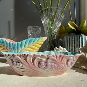 Pink Blue Lustreware Vase | Mid Century Pink Decor