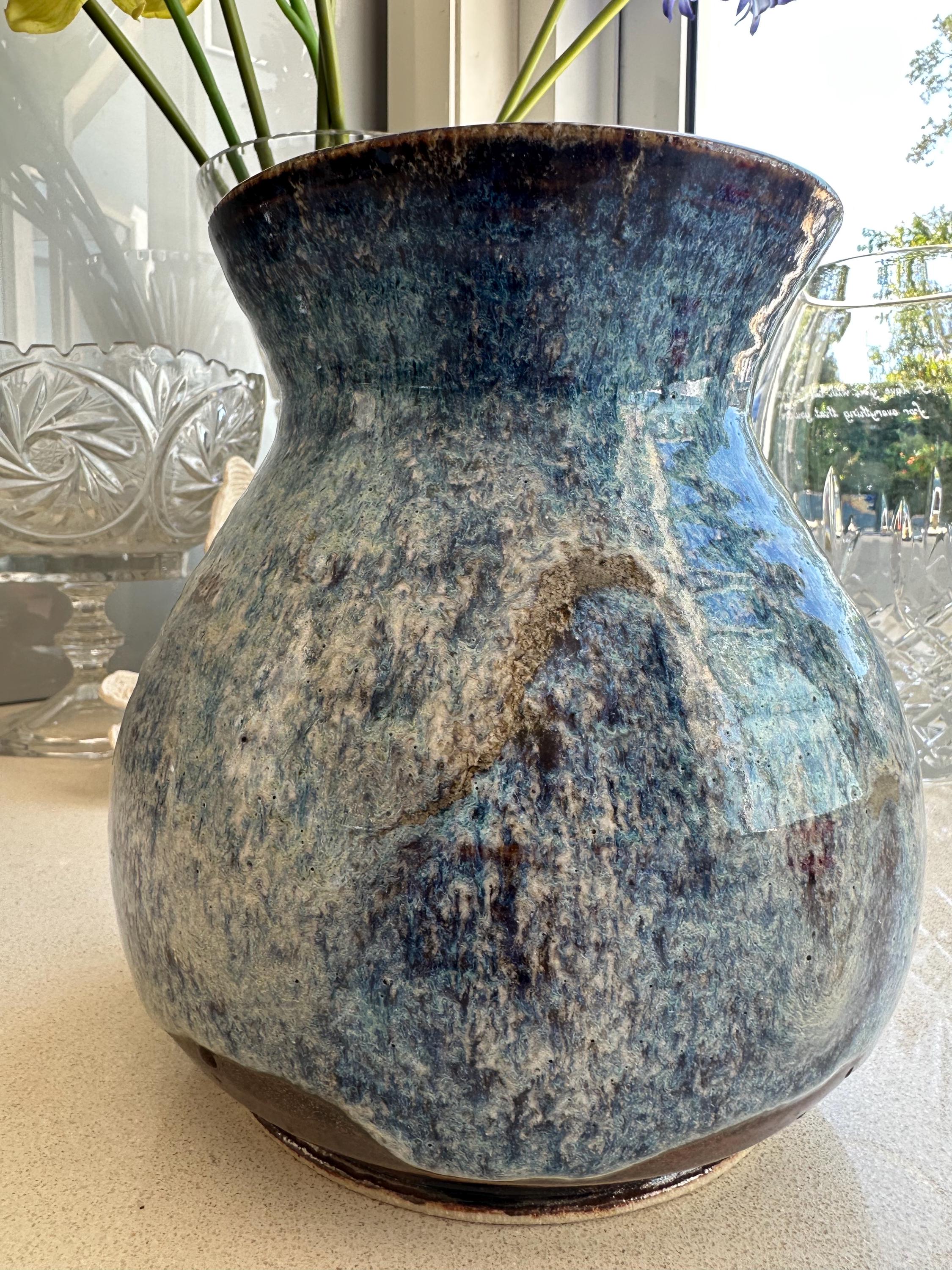 Handmade Blue Drip Glazed Pottery Vase: Rustic Studio Decor - Etsy