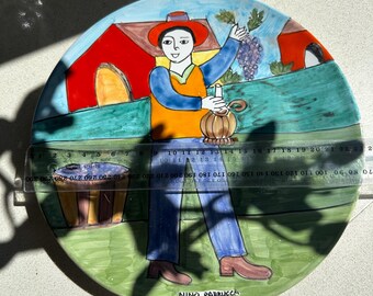 Nino Parrucca Italian Ceramic Artist Hand Painted Scene Nino Parrucca Italian Ceramic Artist Hand Painted Scene