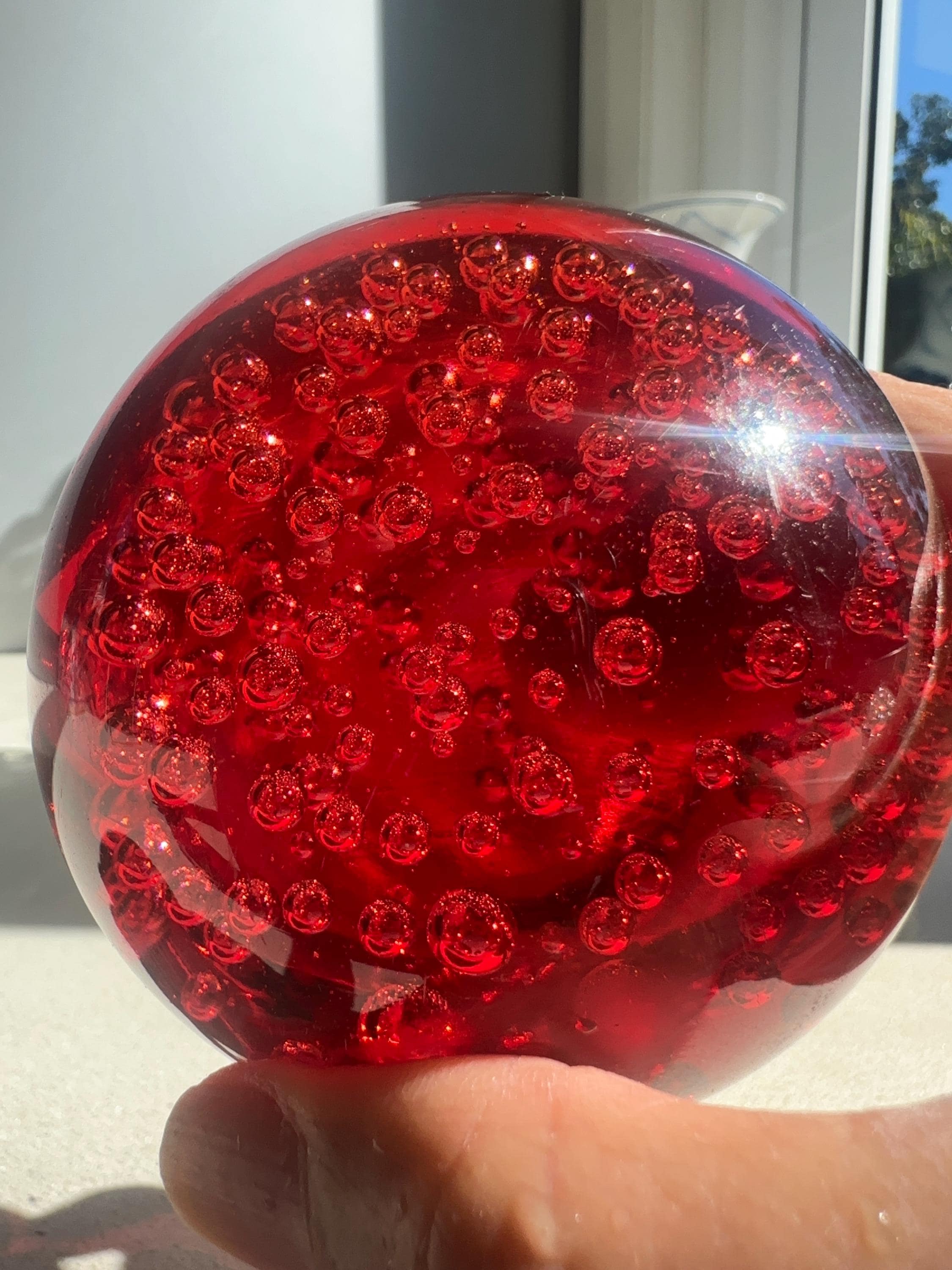 Red Glass Orb - Etsy Australia
