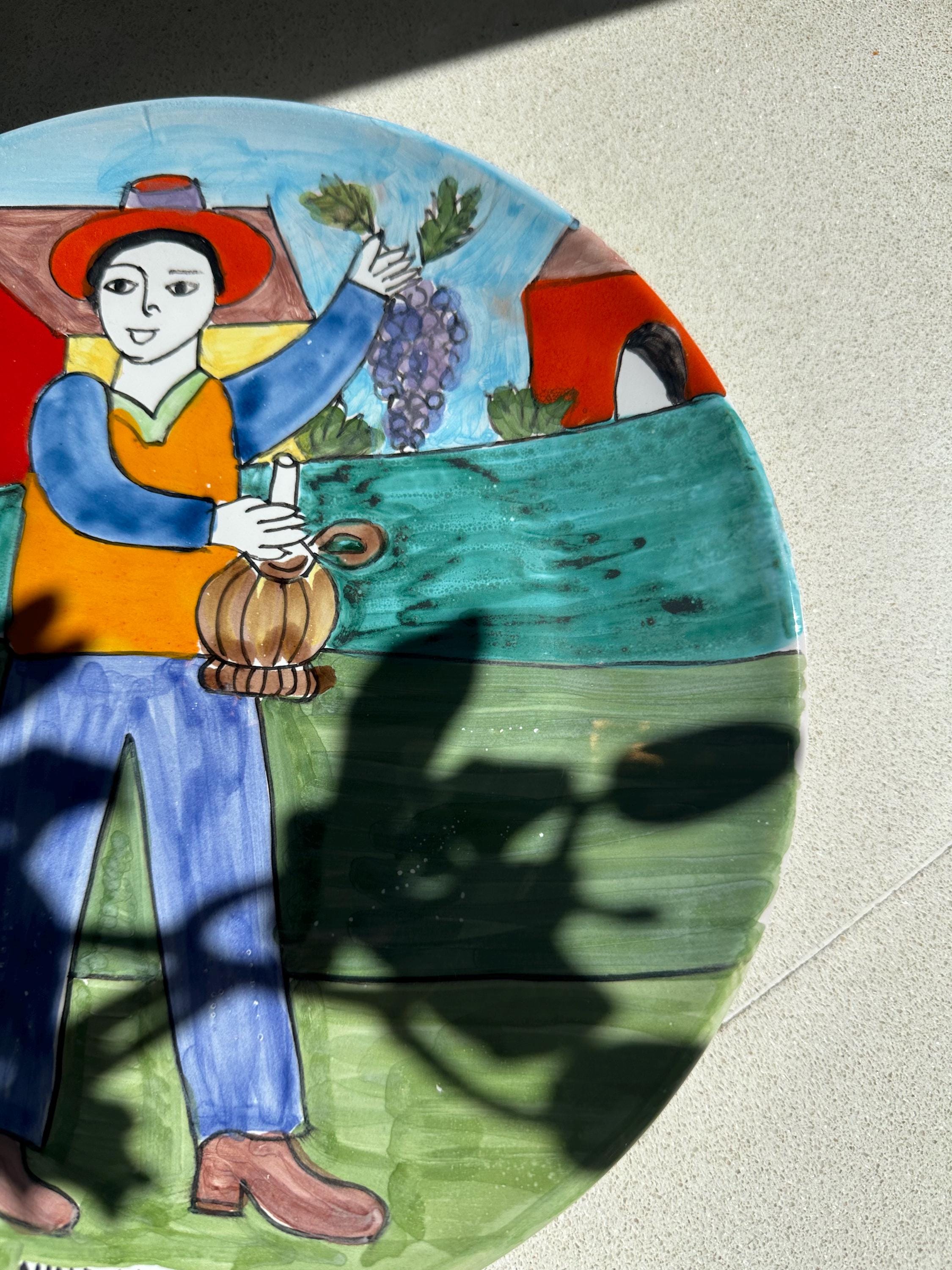 Nino Parrucca Italian Ceramic Plate: Hand-painted Village Scene - Etsy