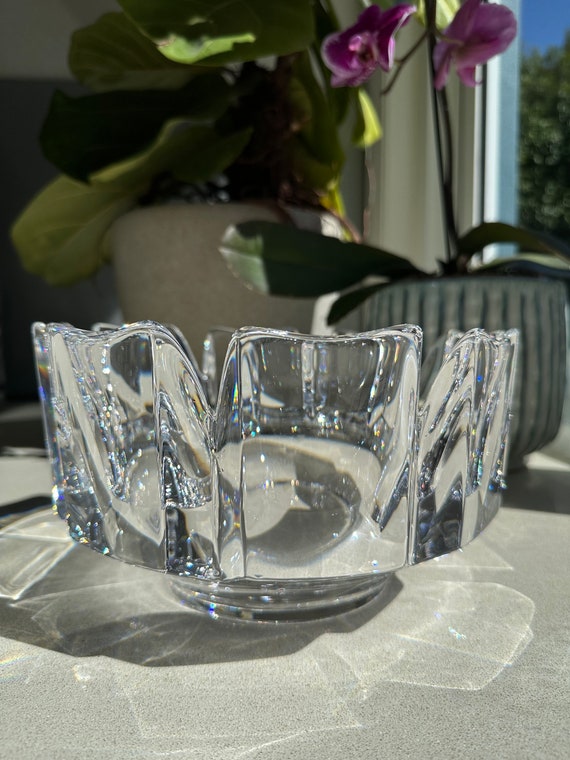 Orrefors VINTAGE Crystal Bowl Corona クリア Vintage Orrefors “Corona” Crystal Bowl Signed – The Swan's House