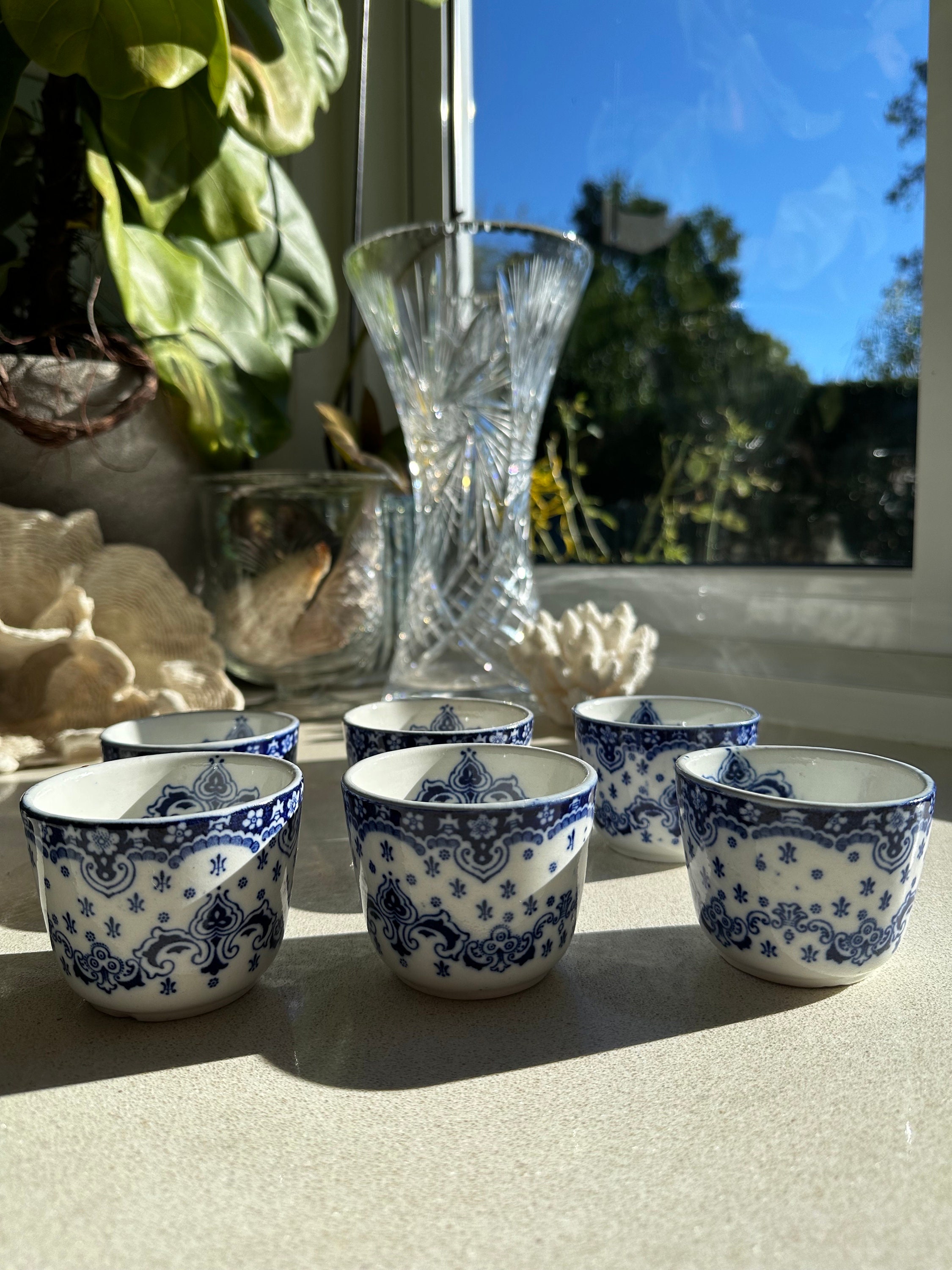 フェントン ブルー オパールセント ホブネイル フリル ボウル　Fenton fit=scale-down,w=1200