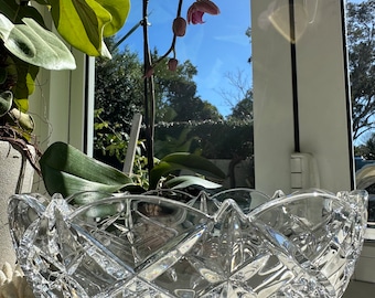 Czech Crystal Bohemia Crystal Bowl | Beautiful Vintage Czech Crystal Bowl with original label