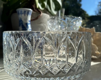 Large Hand-Cut Bohemia Crystal Bowl | Made in Czechoslovakia | Heavy 24% Lead Crystal | Vintage Round Centrepiece Bowl