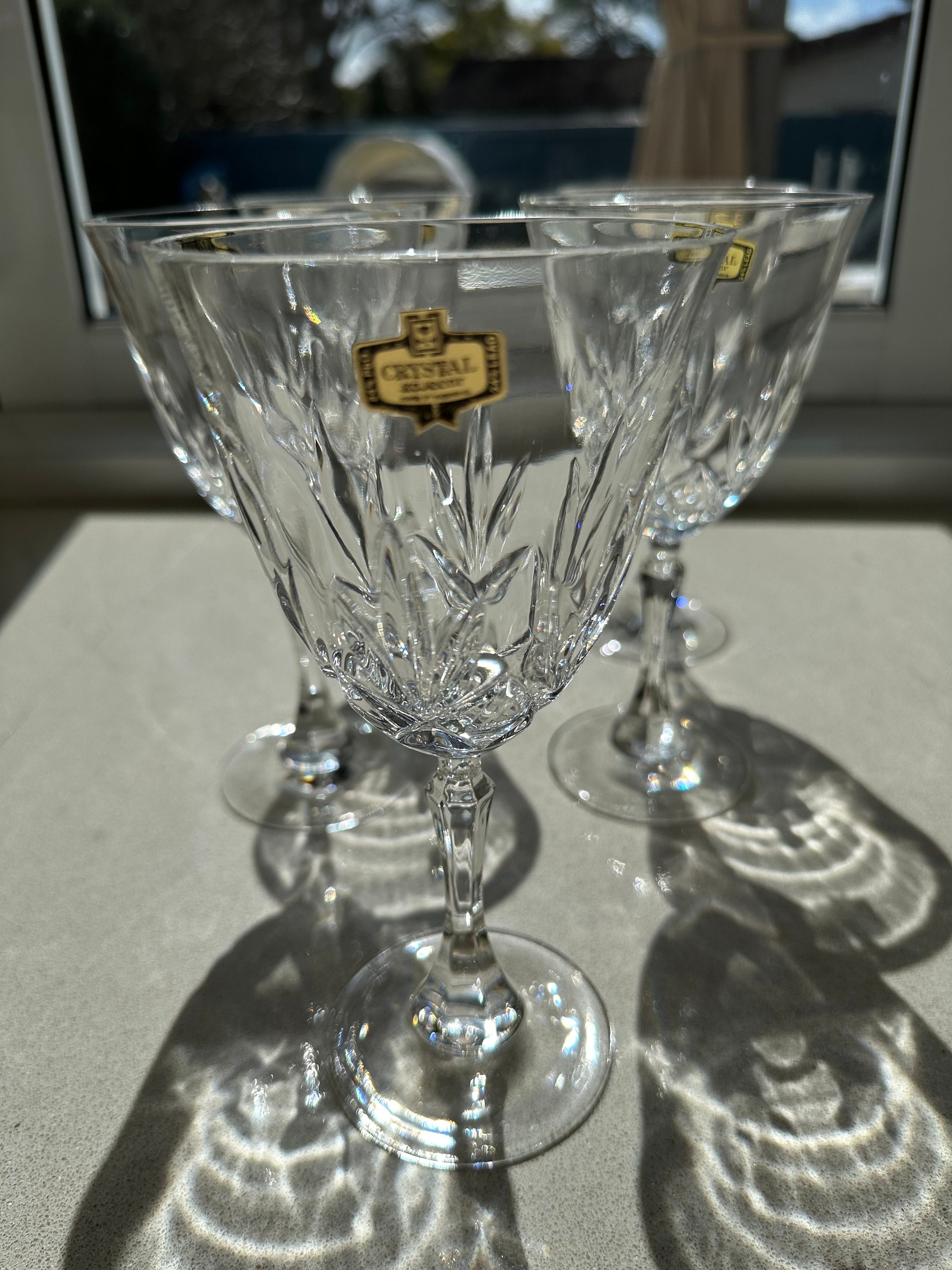 Crystal Wine Glasses Vintage Crystal Zajecar Made in Yugoslavia Wine