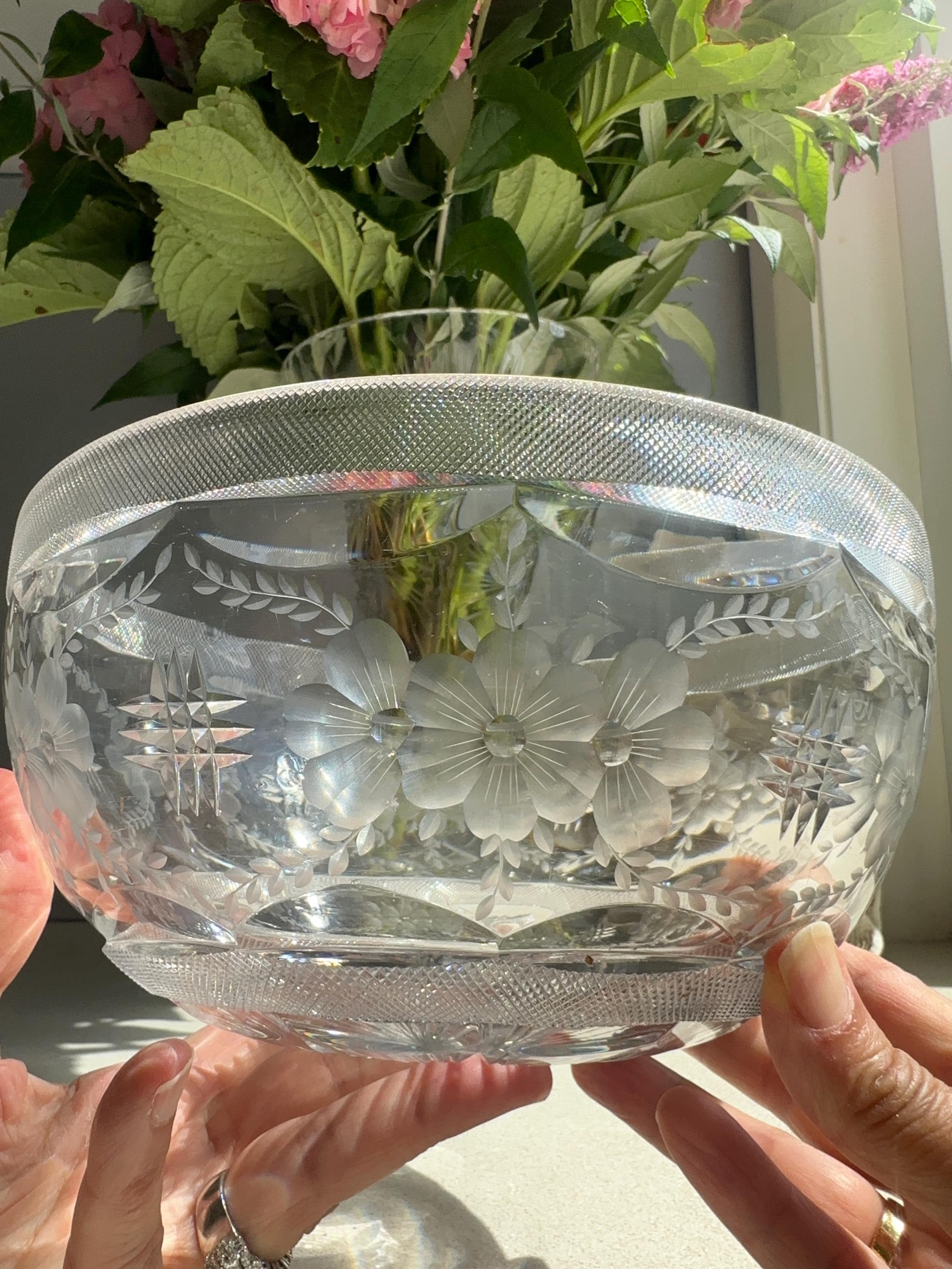 Stuart Crystal Rose Bowl - Etsy Canada