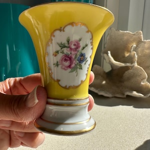 Furstenberg Miniature Floral Porcelain Vase | Made in Germany | Vintage Floral Hand Painted Porcelain Collectable Vase