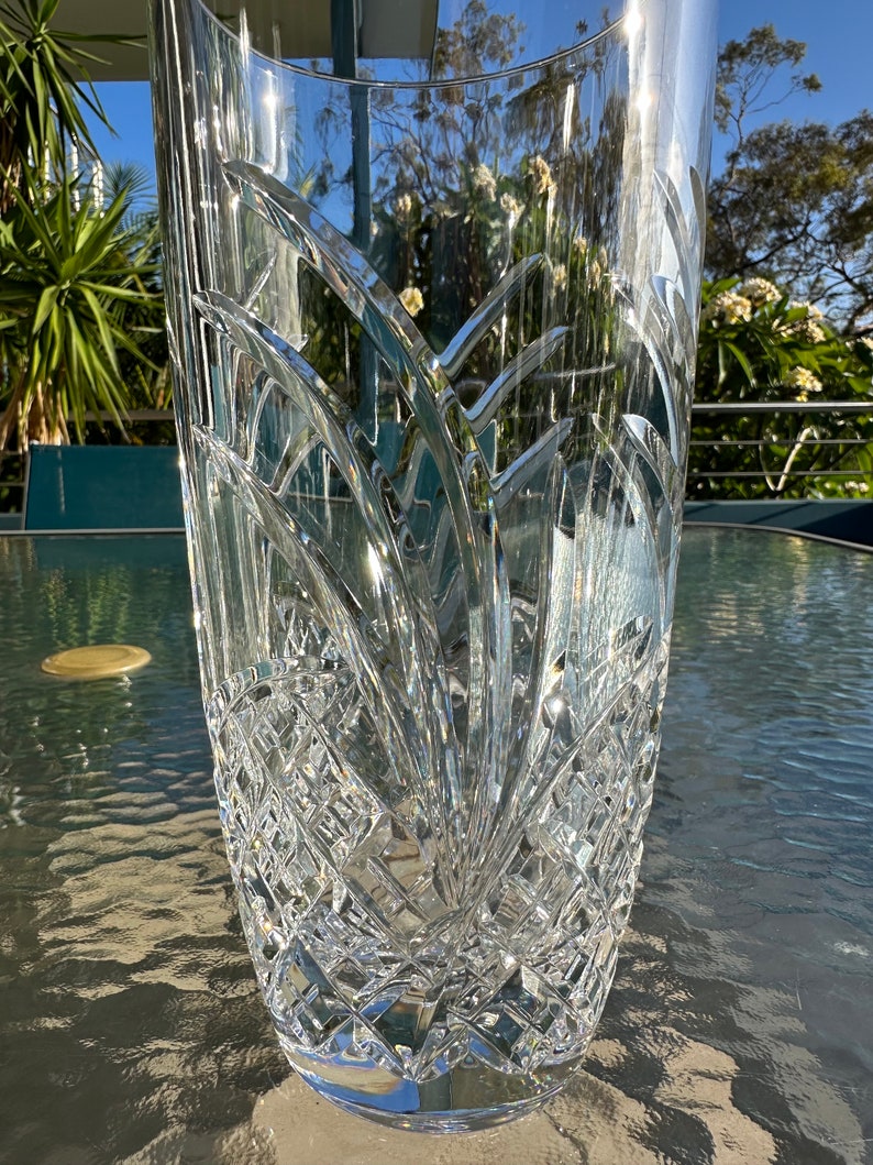 Edinburgh Crystal Vase Vintage Scottish Crystal Vase Barrel Vase Etsy