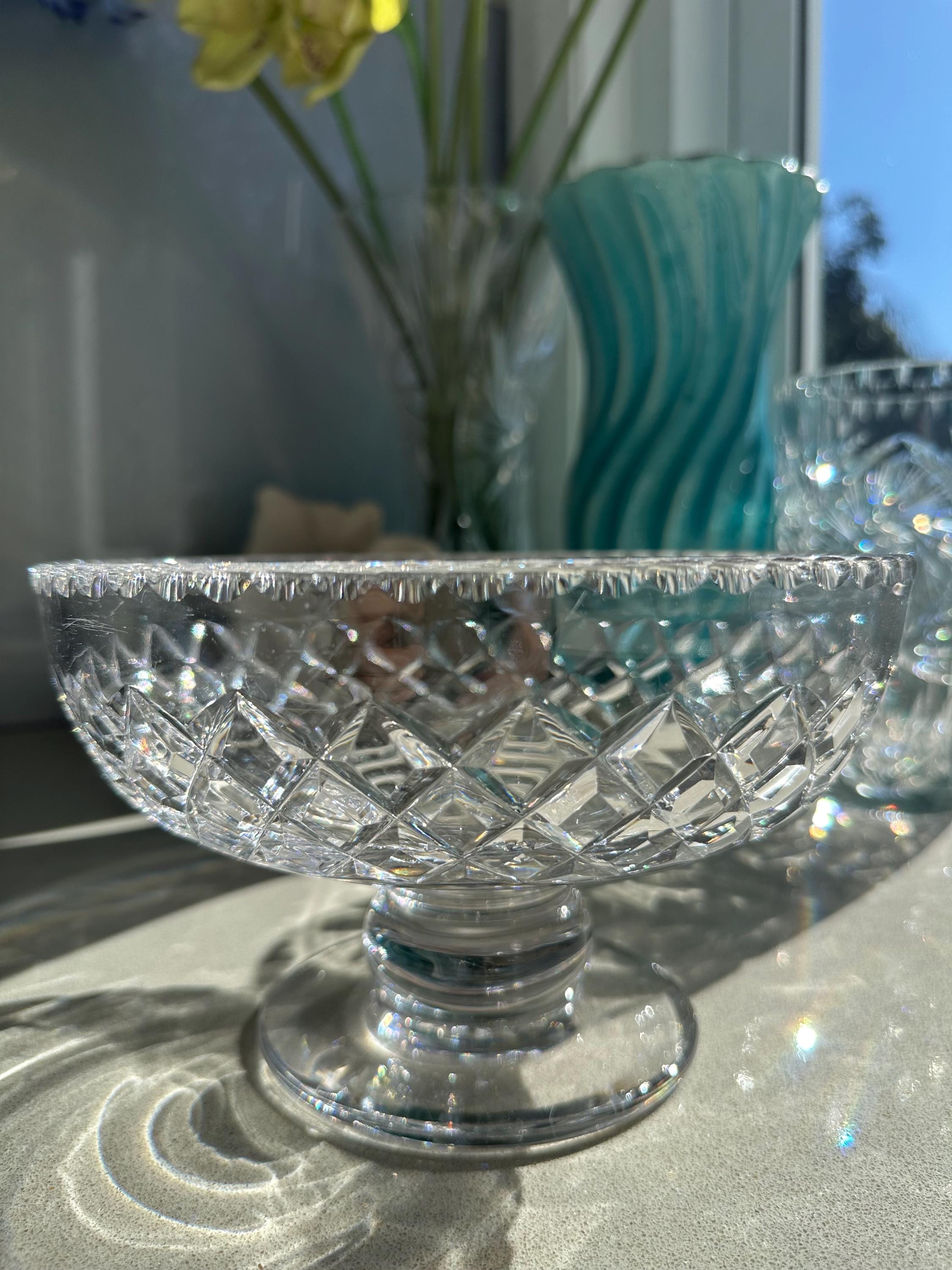 【廃盤】英国製　STUART スチュワートクリスタル　ローズボウル　花器 Vintage Stuart Crystal Glass Fuchsia Pattern Rose Bowl