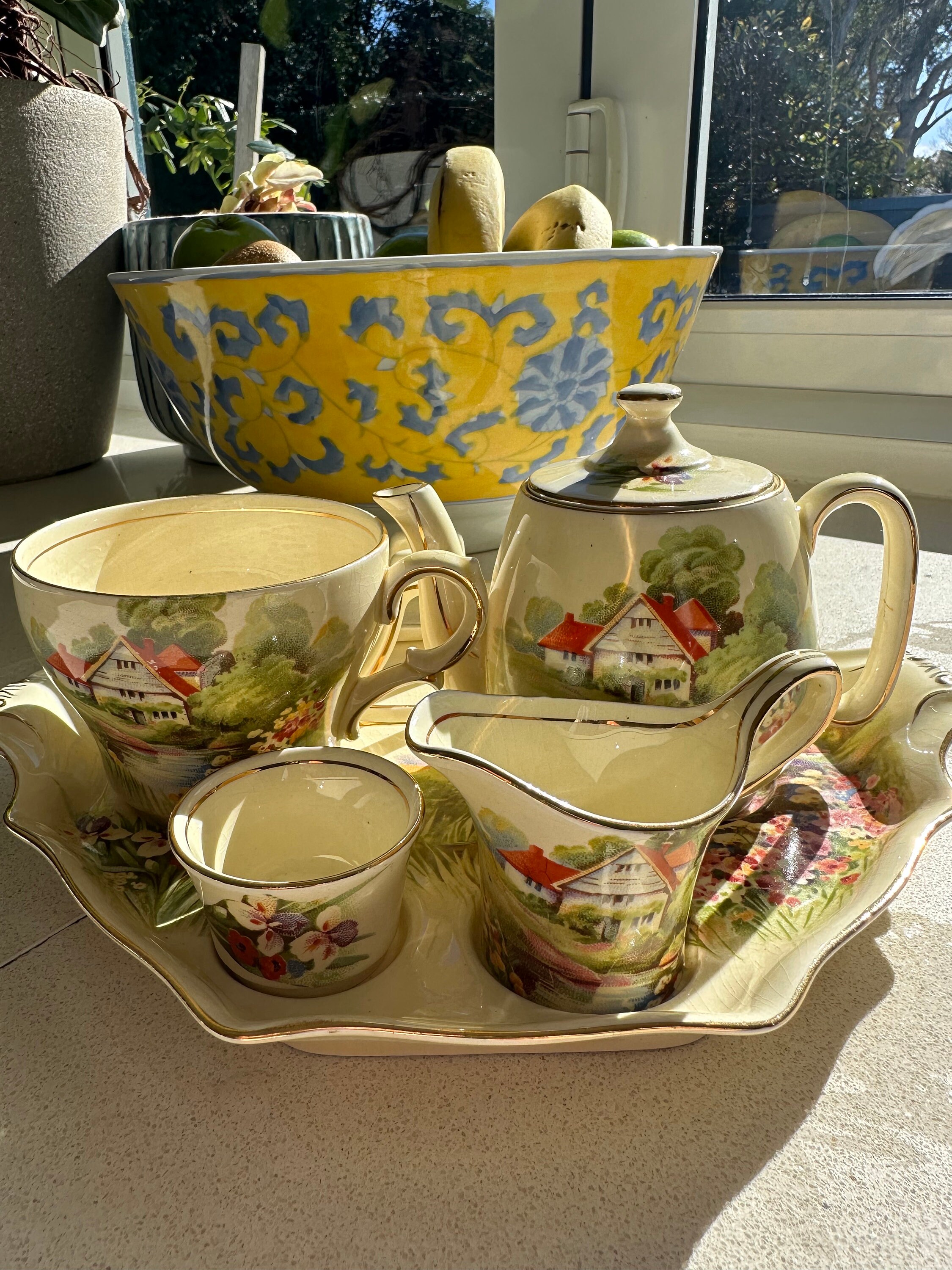 Antique Royal Winton Grimwades Breakfast Tea Set red Etsy