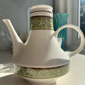 Rare Modernist Design Noritake Teapot |  Expression &quot; Moon Valley&quot; Design | Fine Porcelain | Pattern 7044 | Noritake Minimalist Teapot