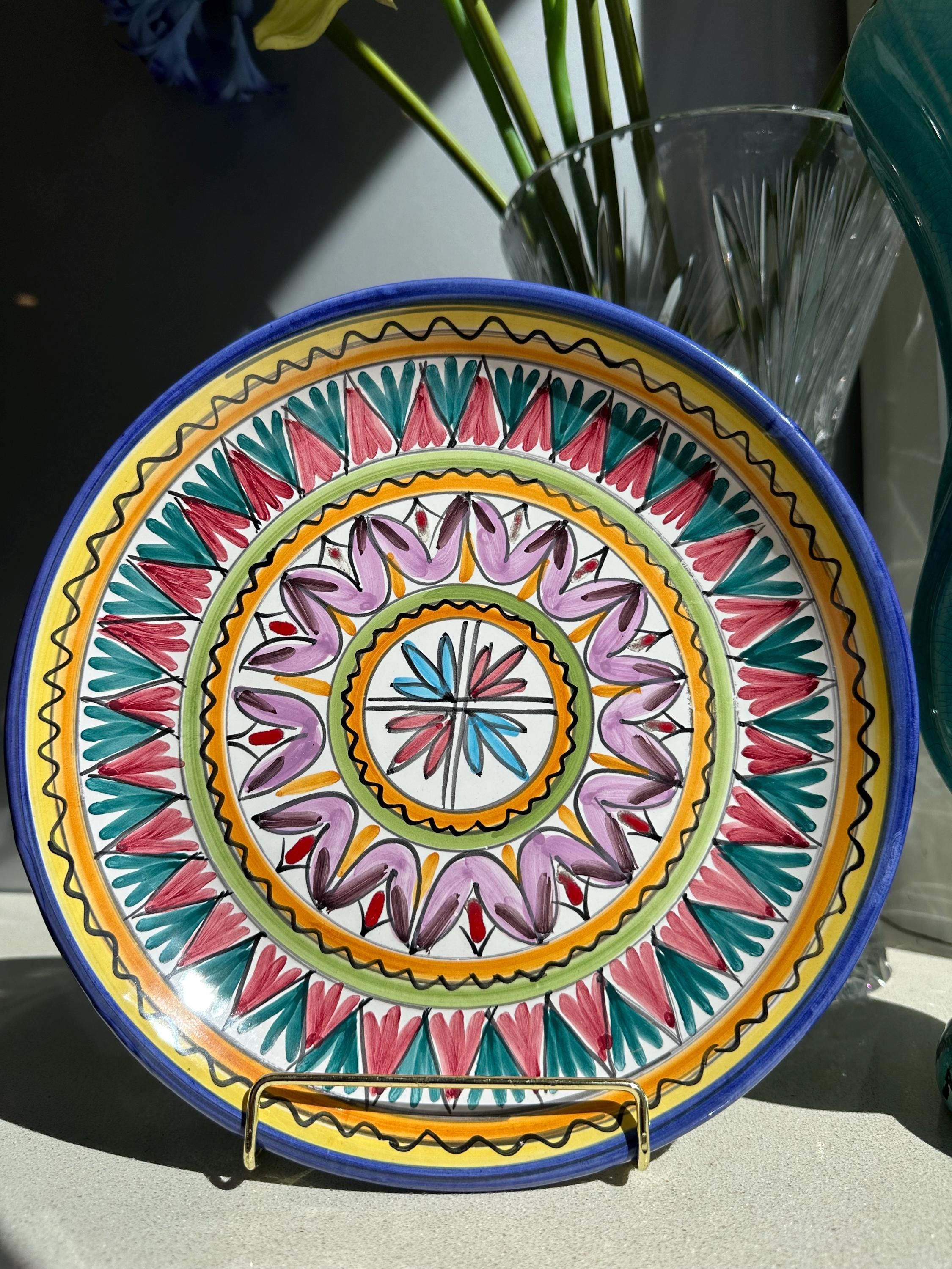 イタリア製 手描き陶器プレート – 24 cm | Dipinto a Mano | 地中海風 
