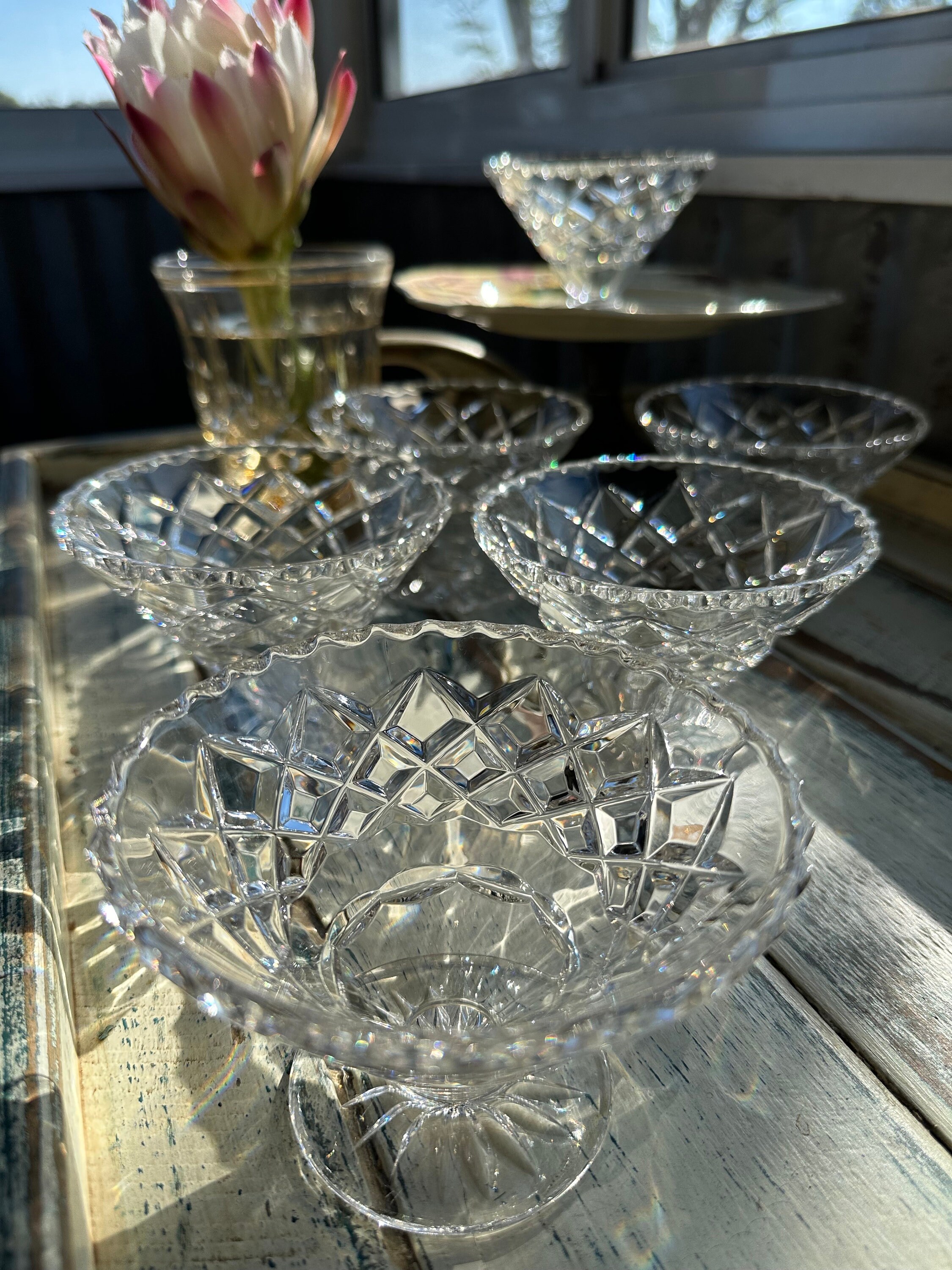 ボヘミアクリスタル　ガラス製デザートボウル　大型 ボヘミアクリスタルガラス製デザートボウル大型