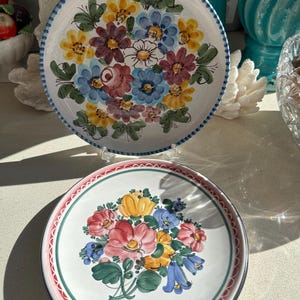 Hand Painted Italian Ceramic Plates | Set of 2 Plates -  Ravello Pottery | Floral Design Italian Wall Decor | Mediterranean Home Decor