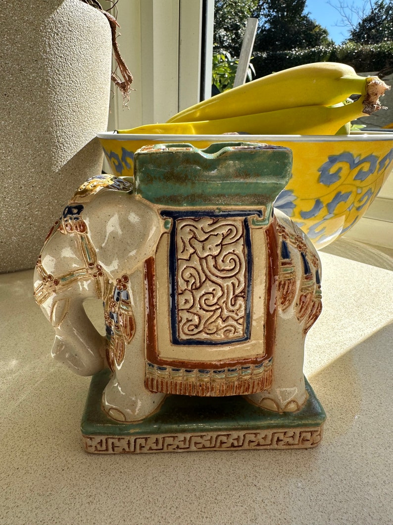 Vintage Ceramic Elephant Figurine Etsy