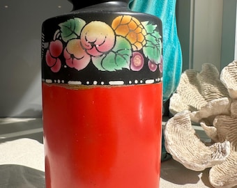 Vintage Shelley Bud Vase: Art Nouveau Ceramic with Fruit Detail