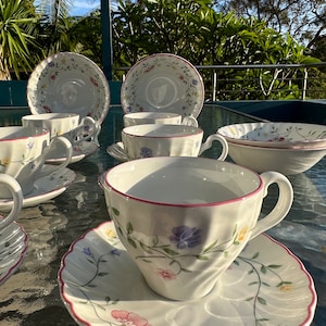 Set of 3 Johnson Brothers Windsor Ware Tea Cups and Saucers, ,Yellow Band, Rope Edge, Center Roses - Etsy 日本 Set of 3 Johnson Brothers Windsor Ware Tea Cups and Saucers, ,Yellow Band, Rope Edge, Center Roses - Etsy 日本